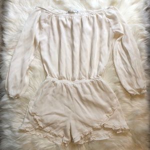 FRAICHE BY J off the shoulder ruffle romper